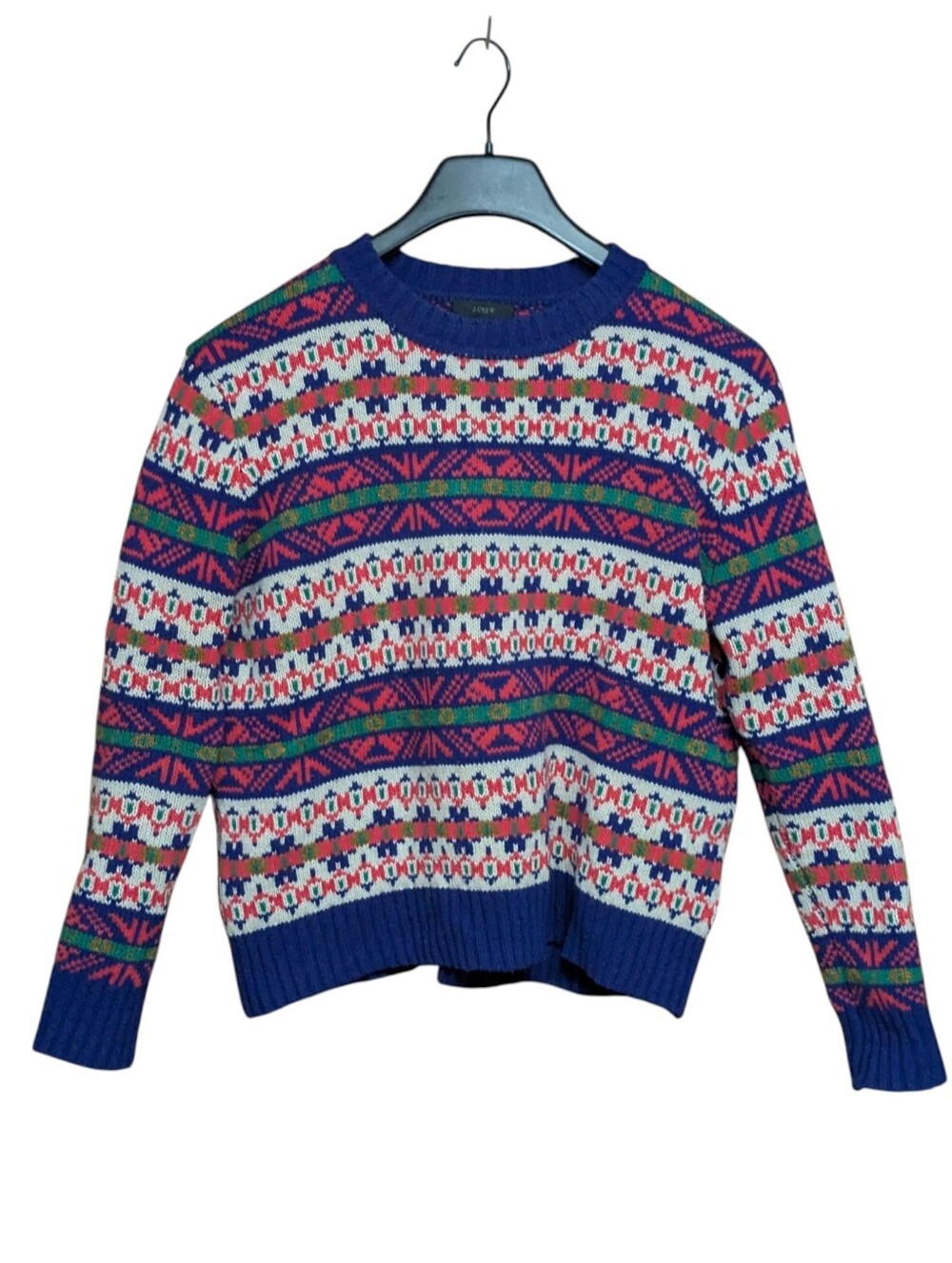 J. Crew Fair Isle 100% Wool Crew Neck Sweater Size XS